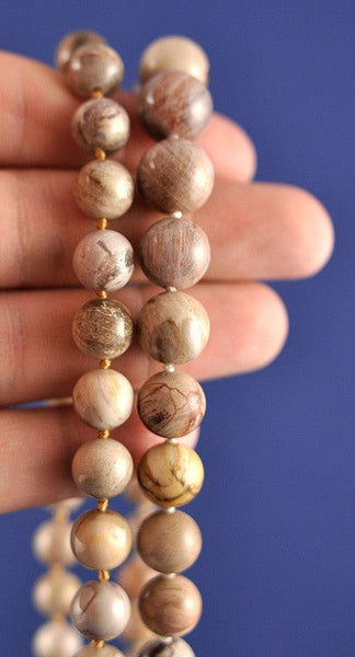 2 Earth-Tone Graduated Genuine Agate Beaded Necklaces