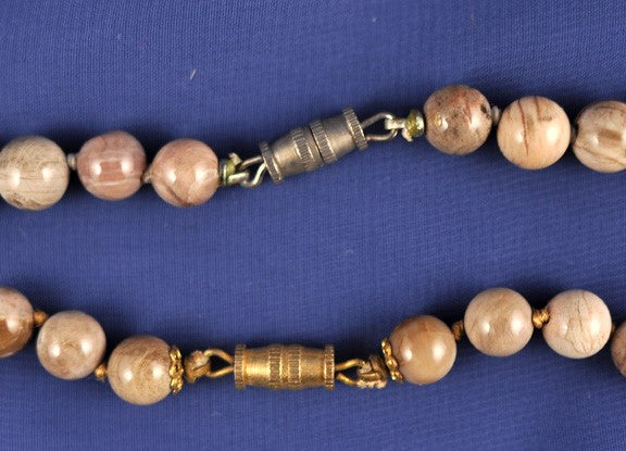 2 Earth-Tone Graduated Genuine Agate Beaded Necklaces