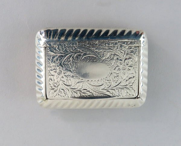 Fancy 1818 English Sterling Silver Vinaigrette or Scent Box