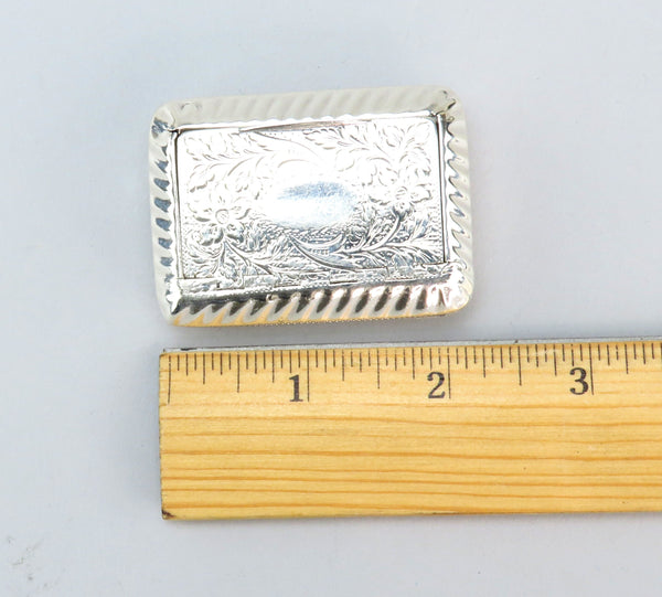 Fancy 1818 English Sterling Silver Vinaigrette or Scent Box