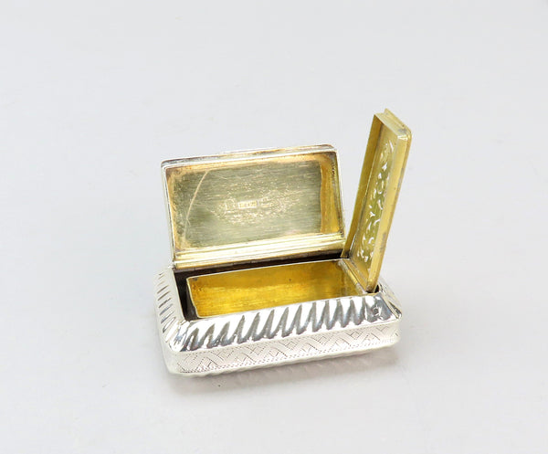 Fancy 1818 English Sterling Silver Vinaigrette or Scent Box