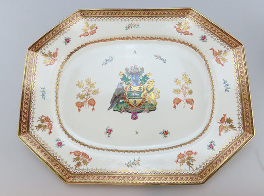 Rare Samson Armorial Handpainted OBE Coat of Arms Large Tureen w Underplate