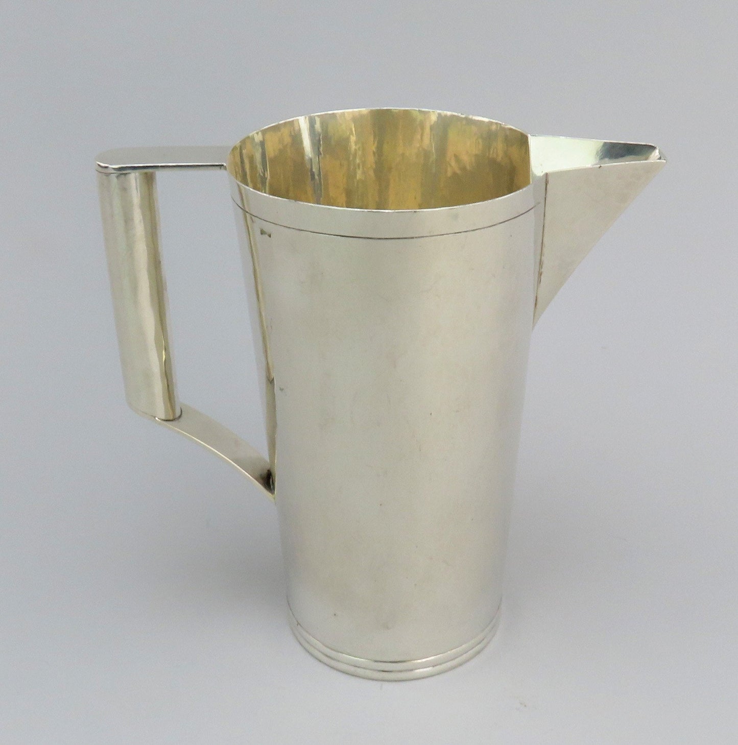 Superb Art Deco/MCM c1920s-1950s German Handwrought 800 Purity Silver Pitcher
