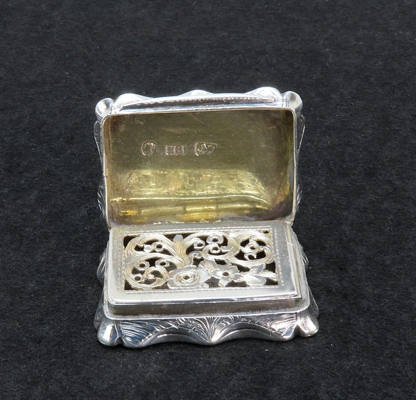 1861 English Sterling Silver Vinaigrette or Scent Box