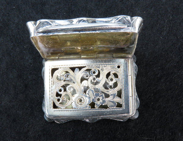 1861 English Sterling Silver Vinaigrette or Scent Box