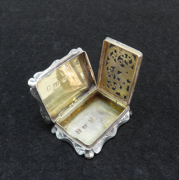 1861 English Sterling Silver Vinaigrette or Scent Box