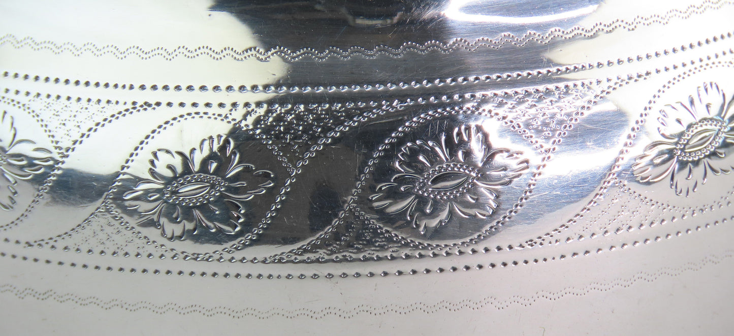 Fine 1801 English Georgian Sterling Silver Hand Engraved Helmet Form Creamer