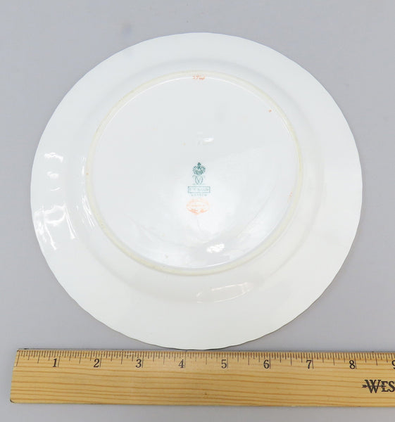 12 Royal Crown Derby Harrow 1888 Luncheon Plates Hand Painted Flowers 8 5/8"