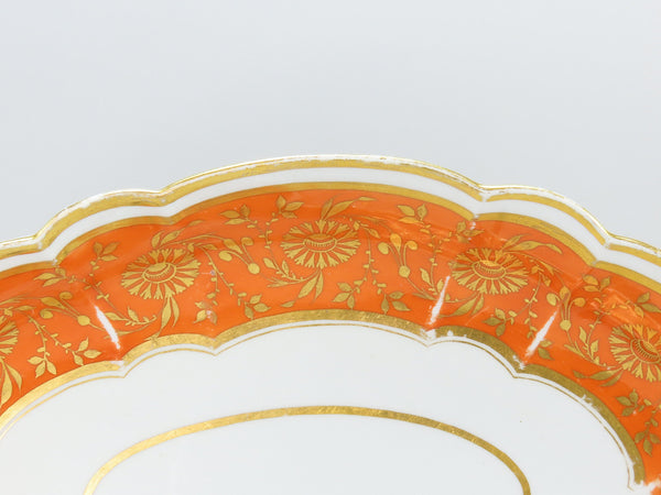 c1810 Barr Flight Barr 3pc Oval Small Serving Dishes Orange Floral Gilding 11"
