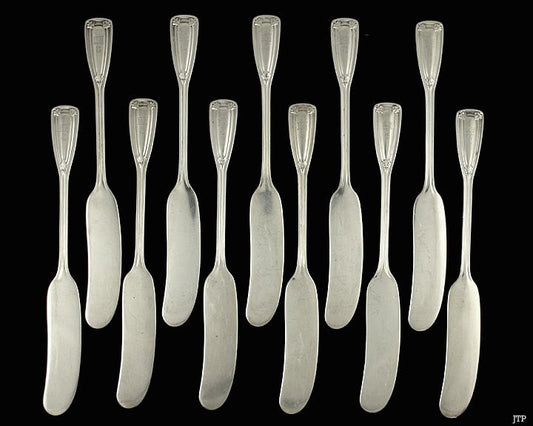 11 Rare Tiffany St. Dunstan 1909 Sterling Silver Butter Cheese Knives