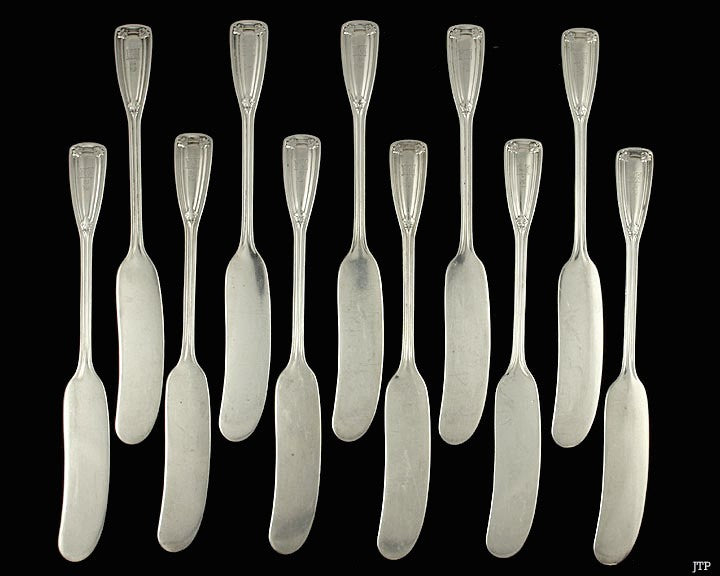 11 Rare Tiffany St. Dunstan 1909 Sterling Silver Butter Cheese Knives