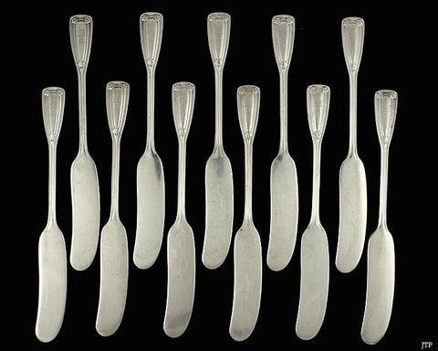 11 Rare Tiffany St. Dunstan 1909 Sterling Silver Butter Cheese Knives