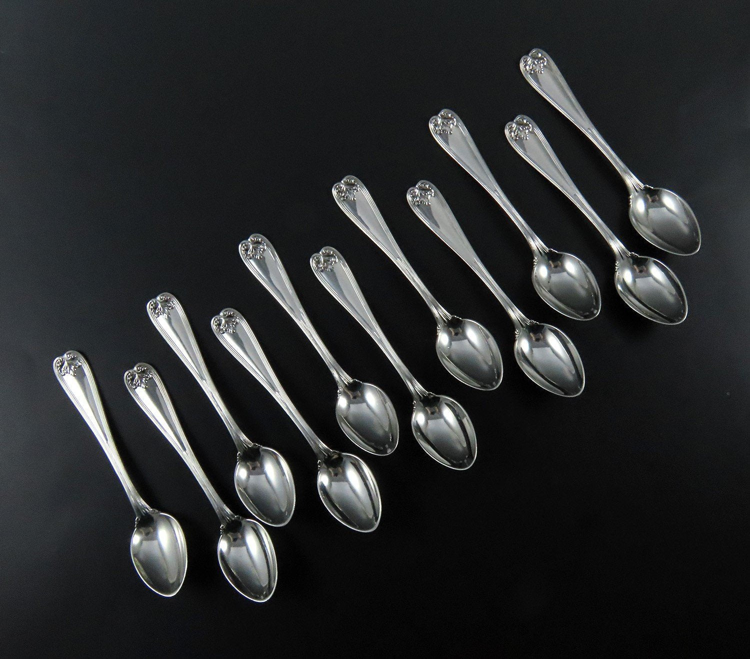 11 Gorgeous Tiffany Co Colonial Sterling Silver Demitasse Spoons No Mono 4"