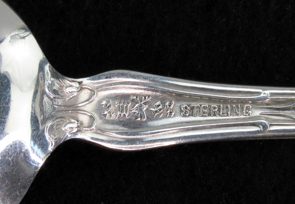 12 Wallace Violet pat Art Nouveau Sterling Silver Demitasse Spoons 4 1/4" C mono