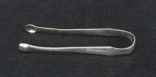 Fine Pair c1820s English Georgian Sterling Silver Bright Cut Sugar Nips Tongs