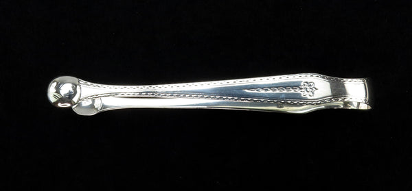 Fine Pair c1820s English Georgian Sterling Silver Bright Cut Sugar Nips Tongs