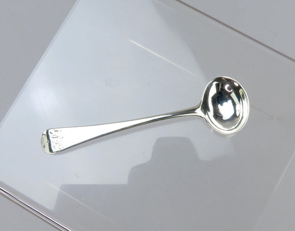 Charming Pair 1799 English Georgian Sterling Silver Master Salt Spoons