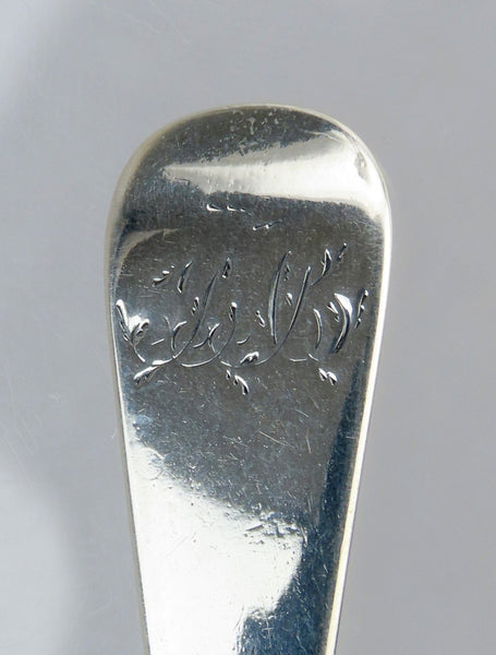 Charming Pair 1799 English Georgian Sterling Silver Master Salt Spoons