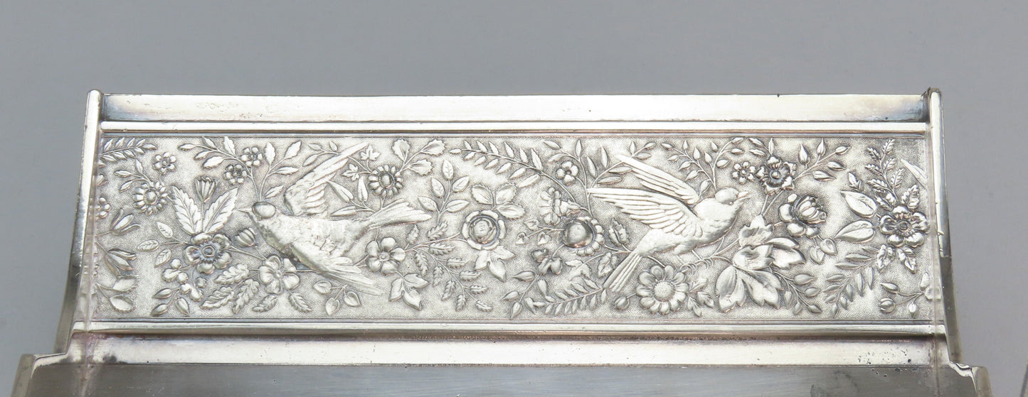Meriden c1880 American Victorian Silverplate Song Birds Flowers Bride Basket