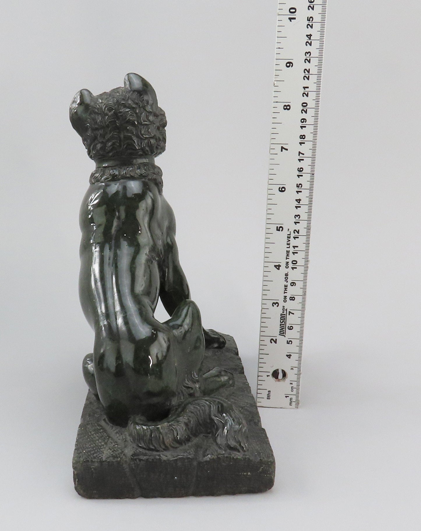 Pair c1850s Carved Serpentine Molossian Hound Jennings Dog Grand Tour Souvenirs