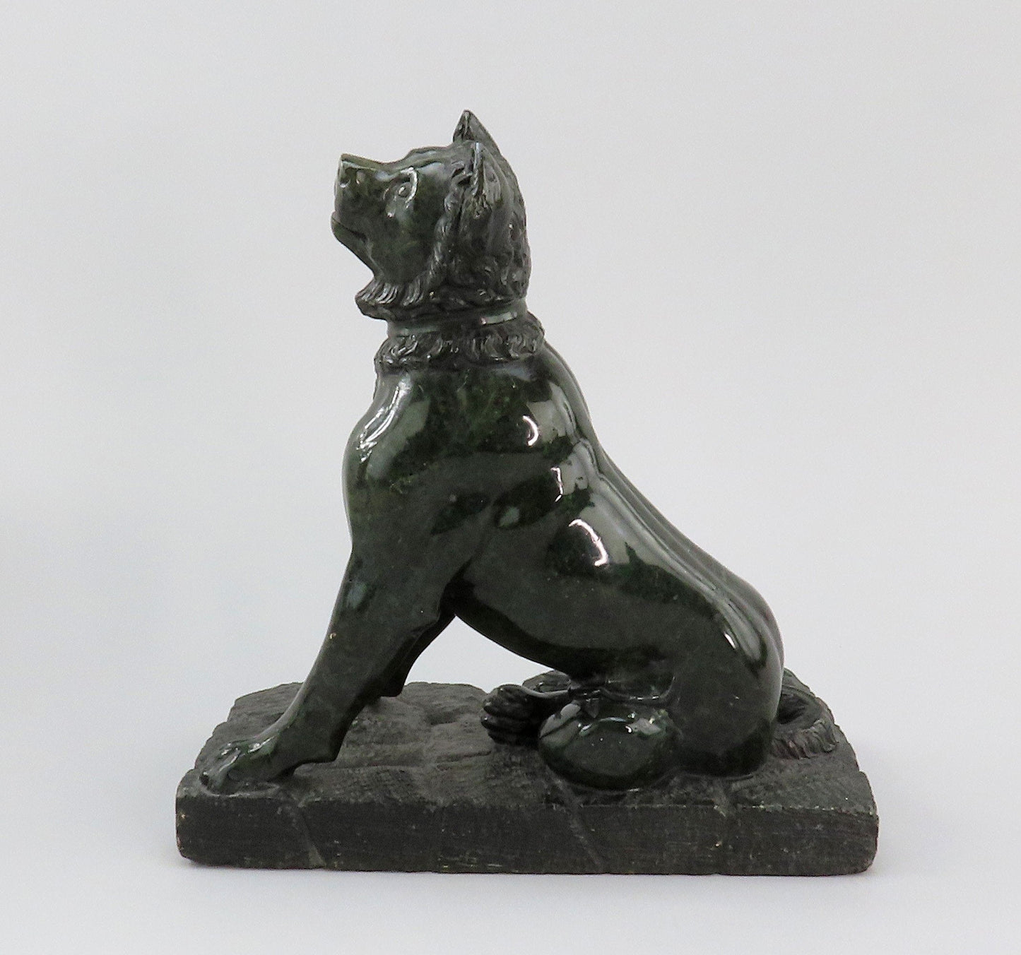 Pair c1850s Carved Serpentine Molossian Hound Jennings Dog Grand Tour Souvenirs