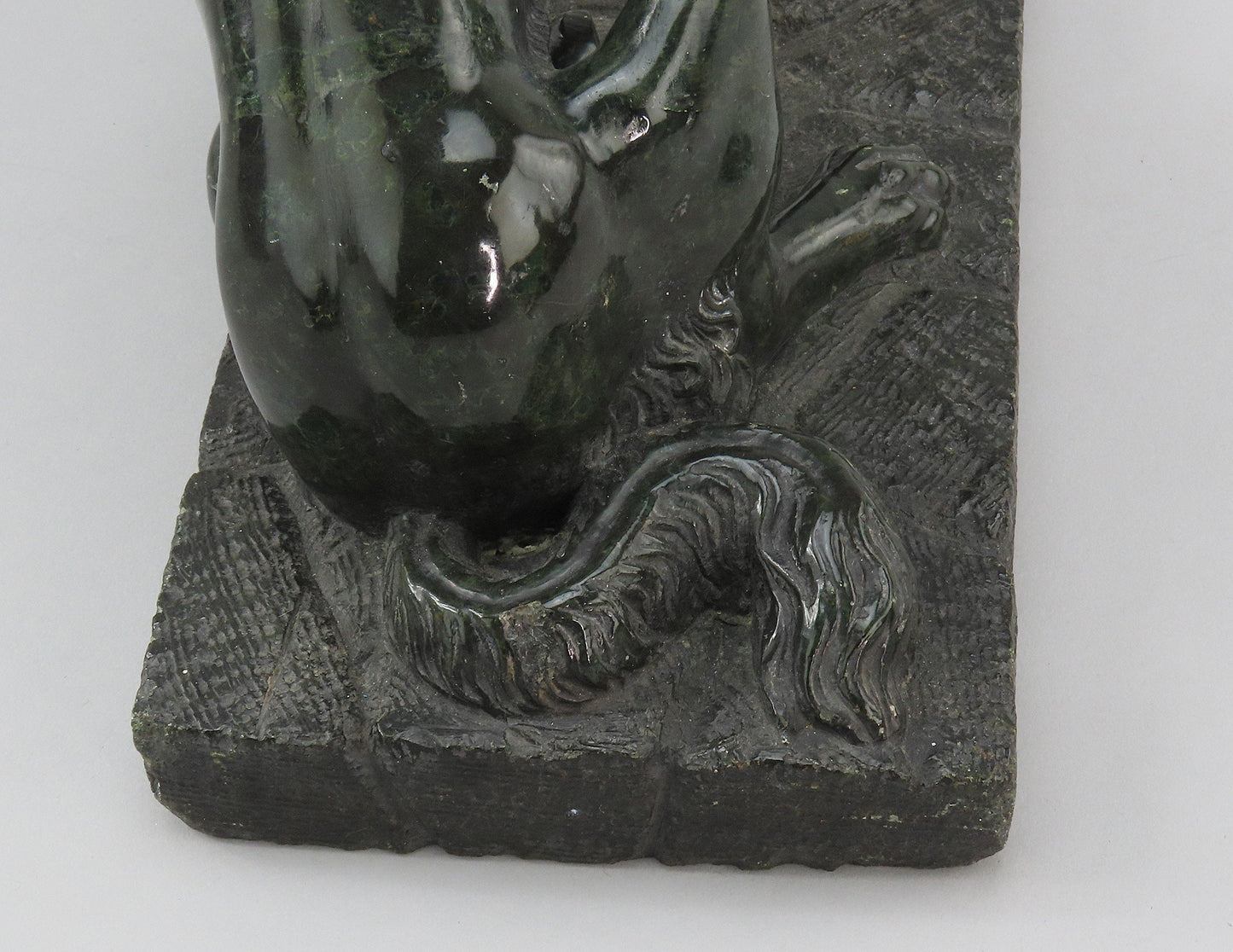 Pair c1850s Carved Serpentine Molossian Hound Jennings Dog Grand Tour Souvenirs
