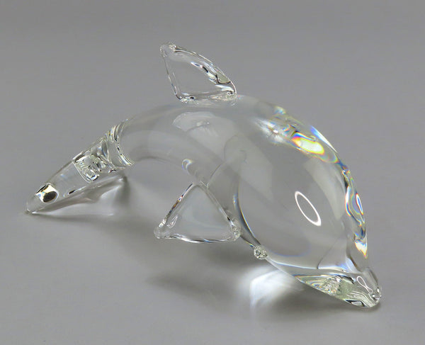 Fine Pair VTG Steuben Art Glass Dolphins Porpoises 8125 Lloyd Atkins ~6.5"