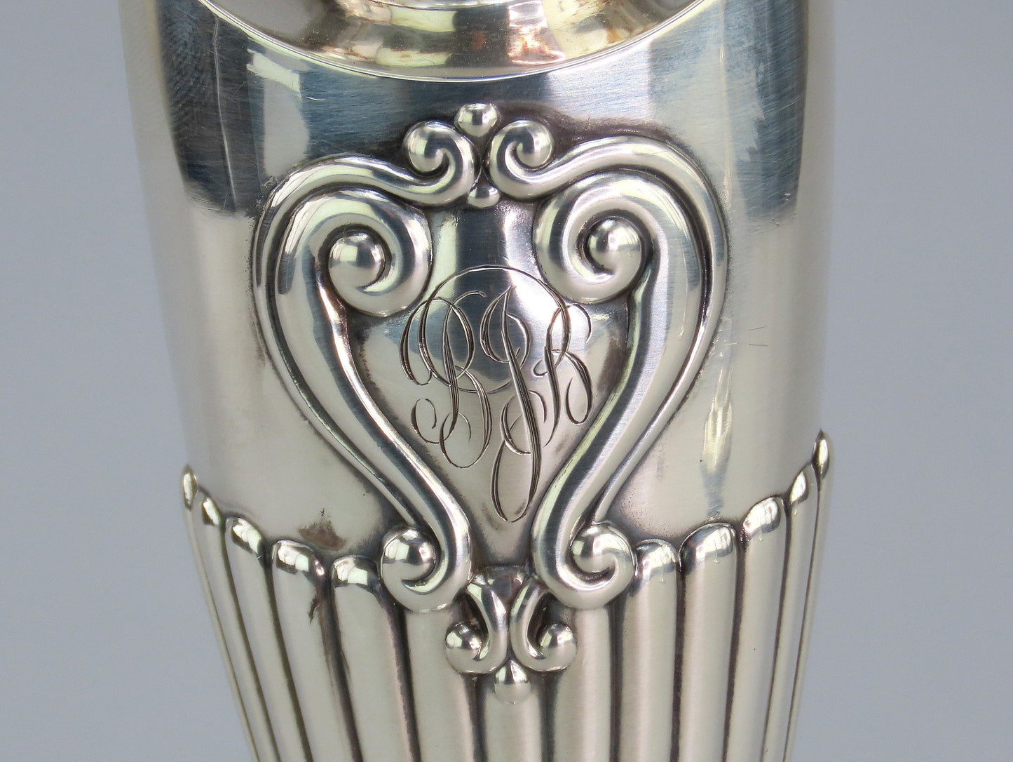 Stunning Pair 1885 Dominick Haff Sterling Silver Adams Style 3 Light Candelabra