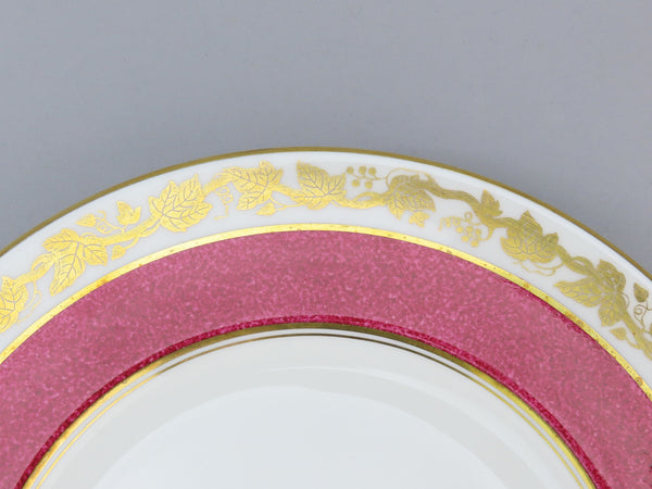 Pair Wedgwood Whitehall W3994 Powder Ruby Bone China Luncheon Plates 9"