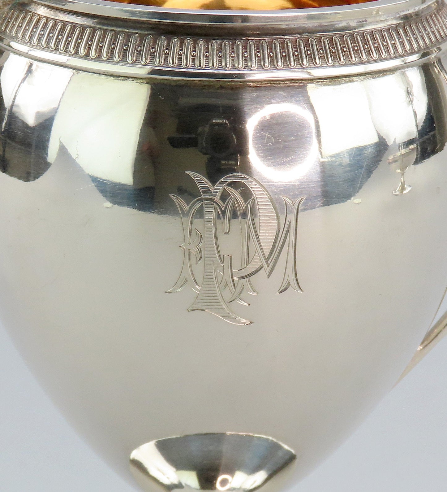 c1875 Antique Tiffany Co Sterling Silver Creamer and Sugar Bowl Set