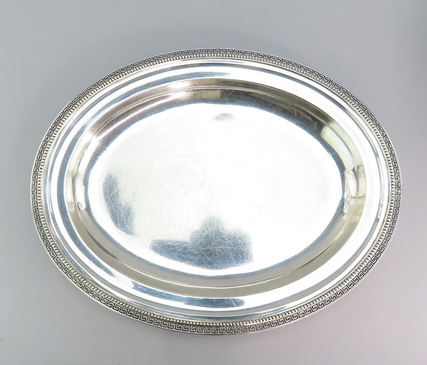 Tiffany Co Sterling Silver Oval Serving Dish and Tray Fargo Family Monogram