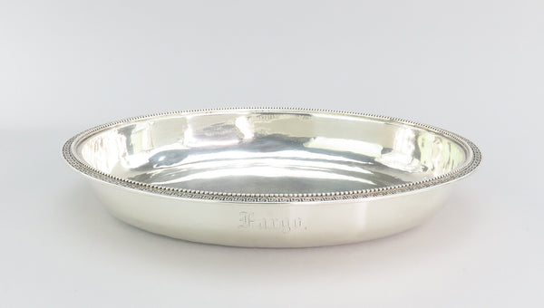 Tiffany Co Sterling Silver Oval Serving Dish and Tray Fargo Family Monogram