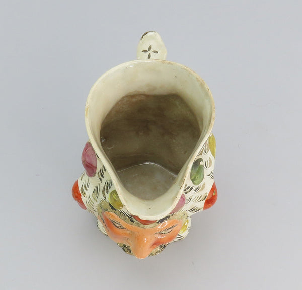Charming c1790 Staffordshire Character Jester Juggler Satyr Face Jug Pitcher