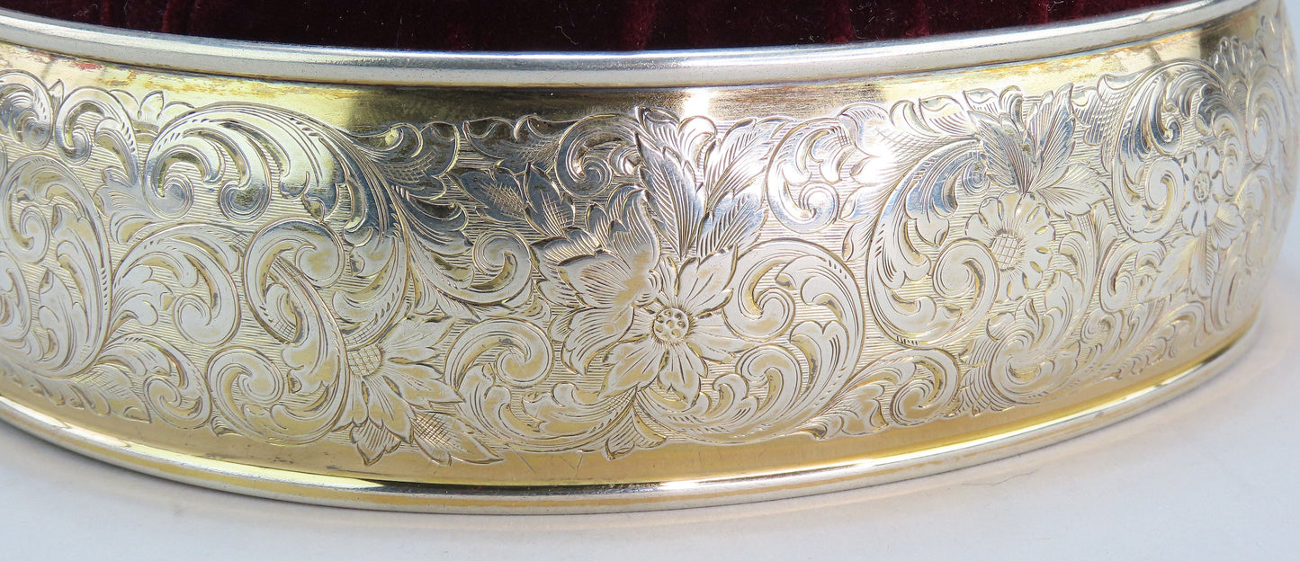 Neat c1900 Gorham Gilt Sterling Silver Pin Cushion Sewing Notion Box Pincushion