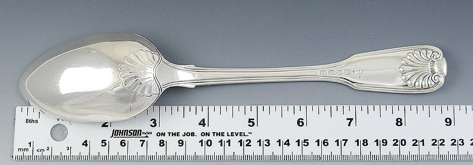 Antique 1823 Georgian English Sterling Silver Fiddle Shell Serving Spoon 8 7/8"