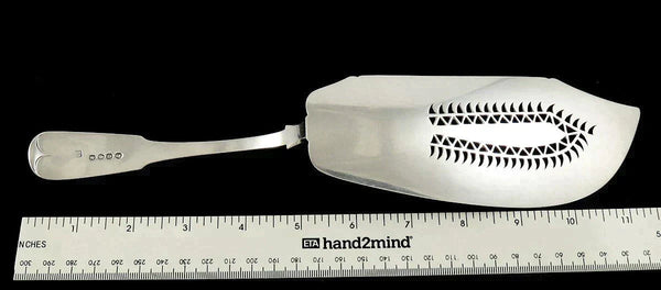 Antique English Georgian 1814 Fiddle Pierced Fish Slice Server NO MONO 11 1/2"