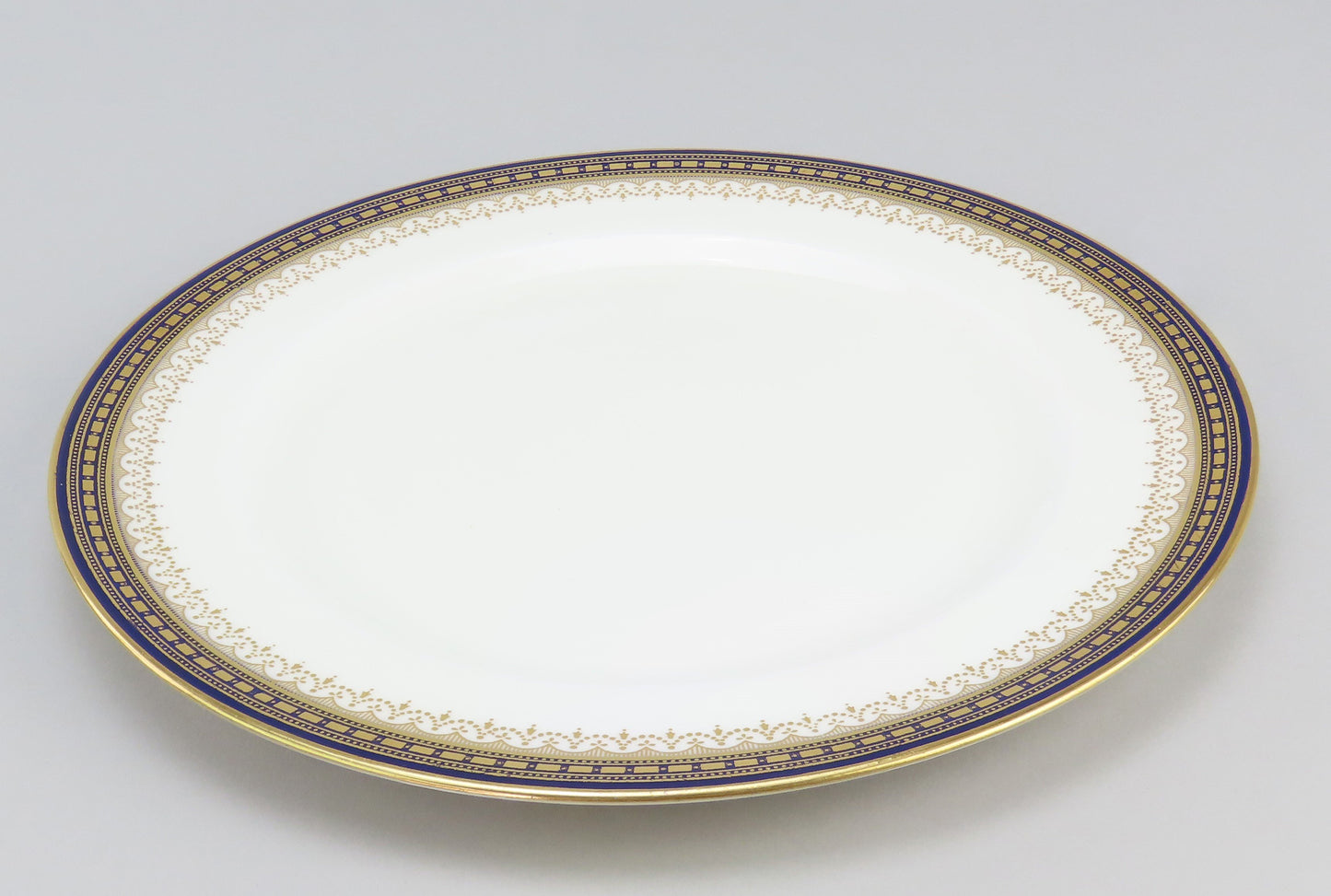 Vintage Royal Doulton Porcelain 11 pc Luncheon Plates Cobalt Blue & Gold 9in