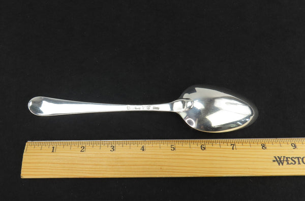 1777 English Georgian Sterling Silver Beaded Edge Serving Spoon Thomas Chawner