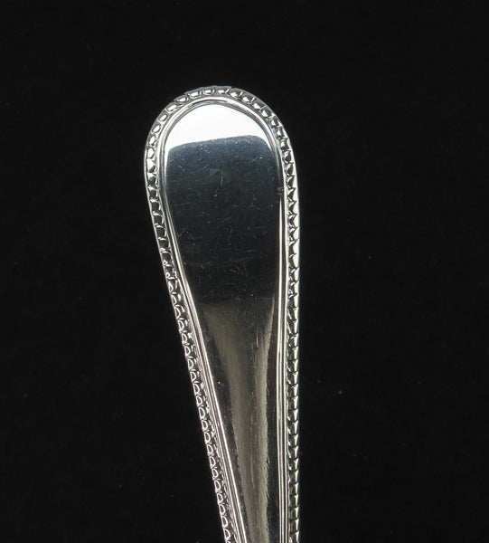 1777 English Georgian Sterling Silver Beaded Edge Serving Spoon Thomas Chawner