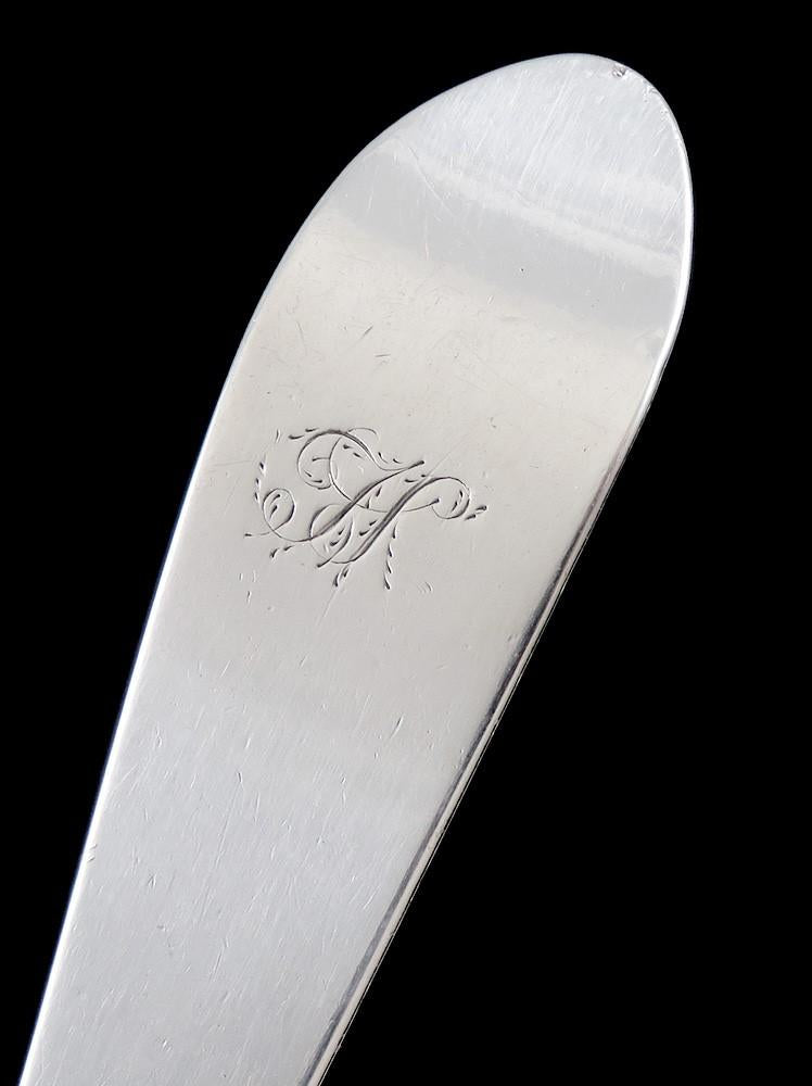 Antique 1793 Irish Georgian Sterling Silver Platter Stuffing Serving Spoon