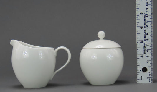 Rare KPM Urbino White Sugar Bowl and Creamer Set Trude Petri