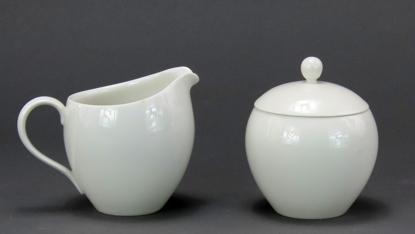Rare KPM Urbino White Sugar Bowl and Creamer Set Trude Petri
