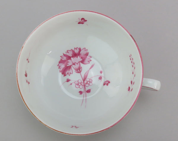 Rare Bernardaud Limoges l'Oeillet Pink Carnation Breakfast Cup Saucer Plate Set