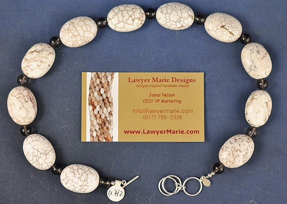 Designer Lawyer Marie Genuine Stone Toggle Necklace