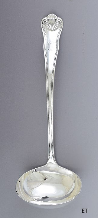 Handsome Frank Smith Sterling Silver Newport Shell Serving Ladle W Mono 10"