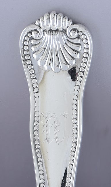 Handsome Frank Smith Sterling Silver Newport Shell Serving Ladle W Mono 10"
