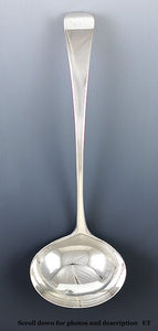 Antique 1800 English Sterling Silver Gravy Sauce Ladle W or M Mono 6 3/4"