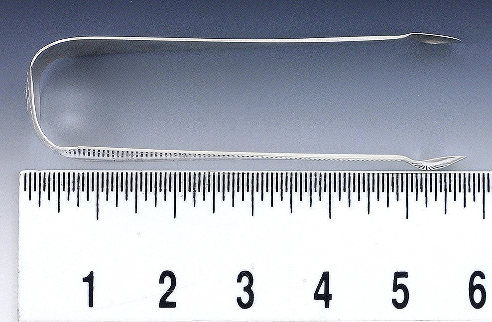 Antique 1790s American Coin Silver Engraved Sugar Cube Tongs