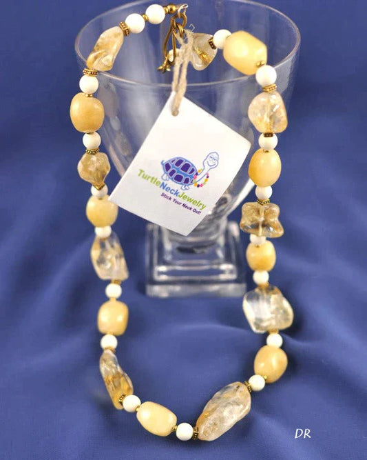 Fair Trade Honey Jasper "Lemon Rocks" Artisan Necklace