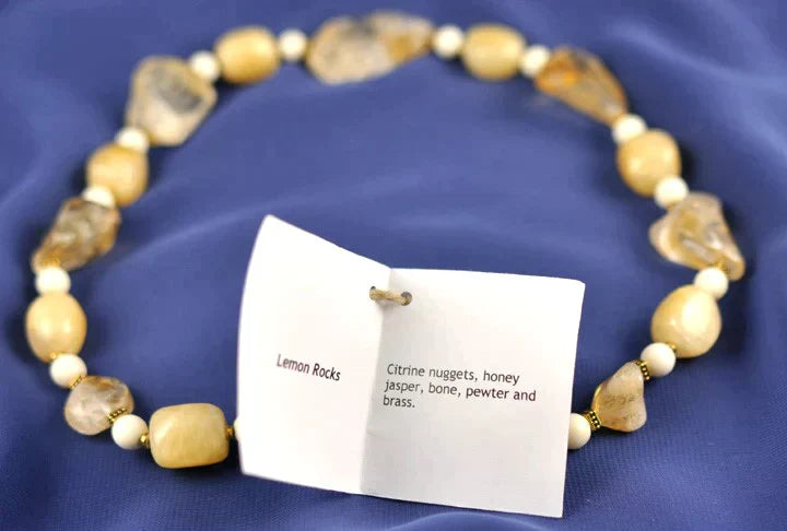 Fair Trade Honey Jasper "Lemon Rocks" Artisan Necklace